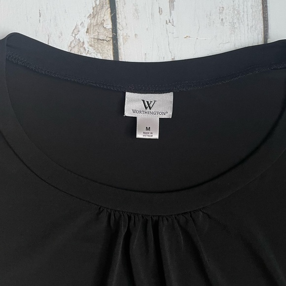 Worthington Black Short Sleeve Blouse - Picture 6 of 7